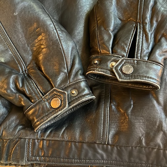 Pierre Cardin Black Leather Bomber Jacket XL - Picture 11 of 11